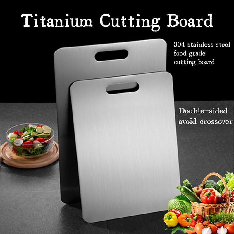 Camping Cooking Vegetables - Placa de corte de titânio grosso