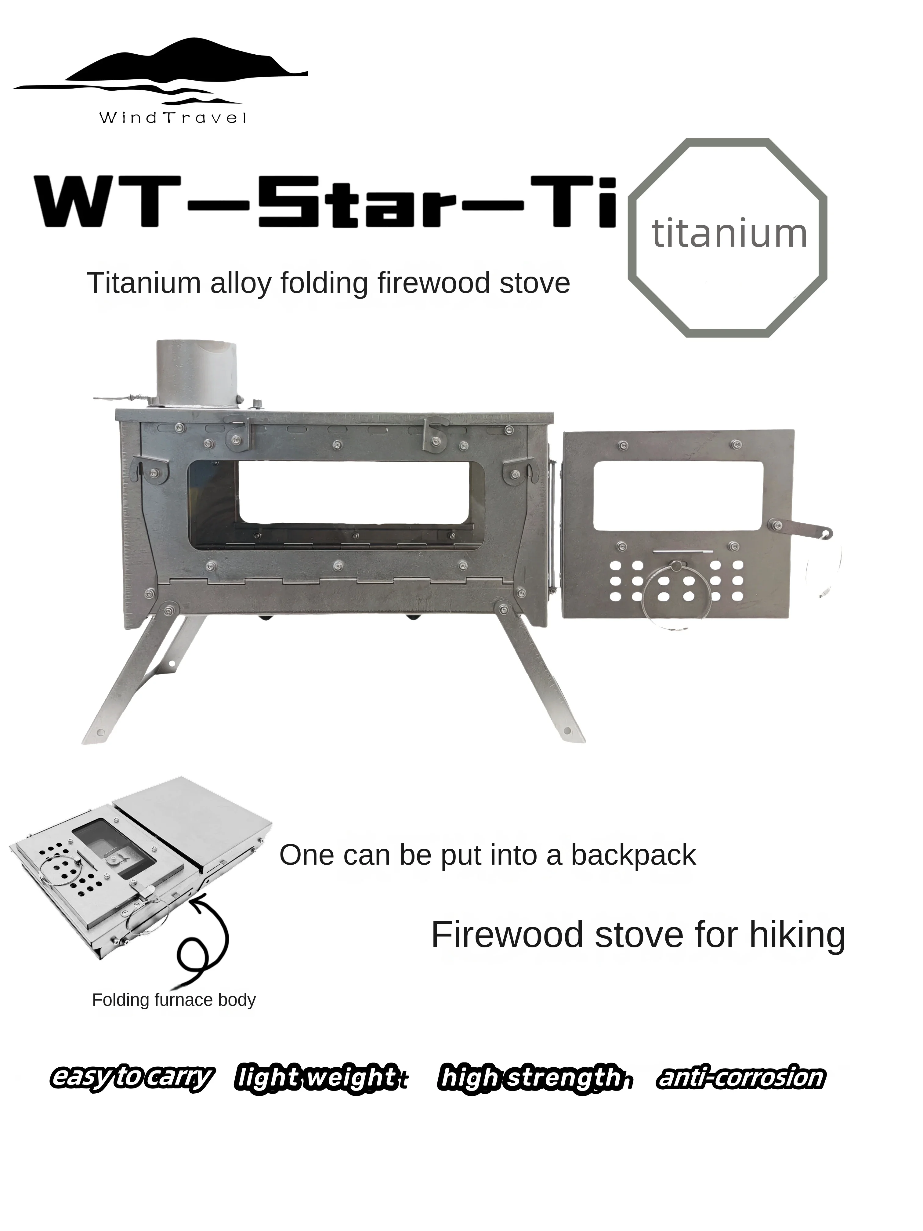 Camping Cooking Equipment Gas - WT Star Ti Liga de Titânio