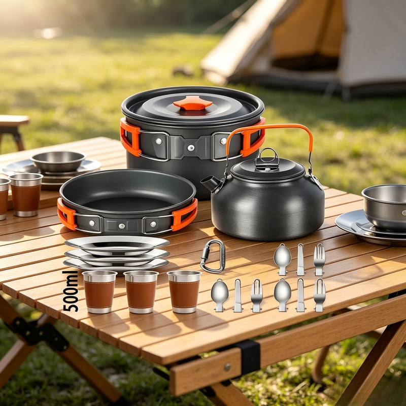 Camping Cooking Candle - Conjunto de Utensílios de Cozinha para