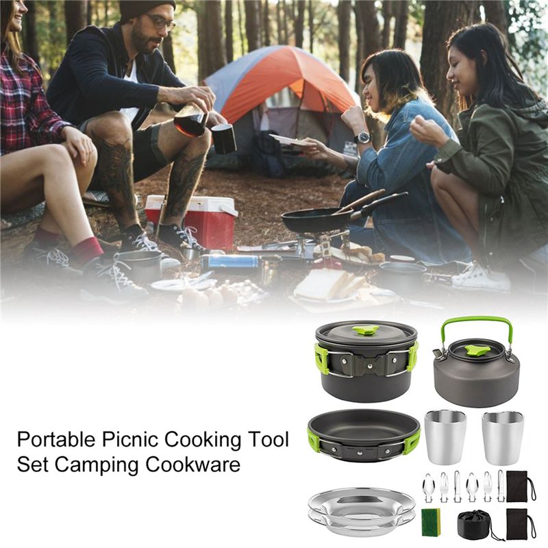 【Compradores】 Panelas de acamp - Camping Outdoor Cooking Set avaliação e preço