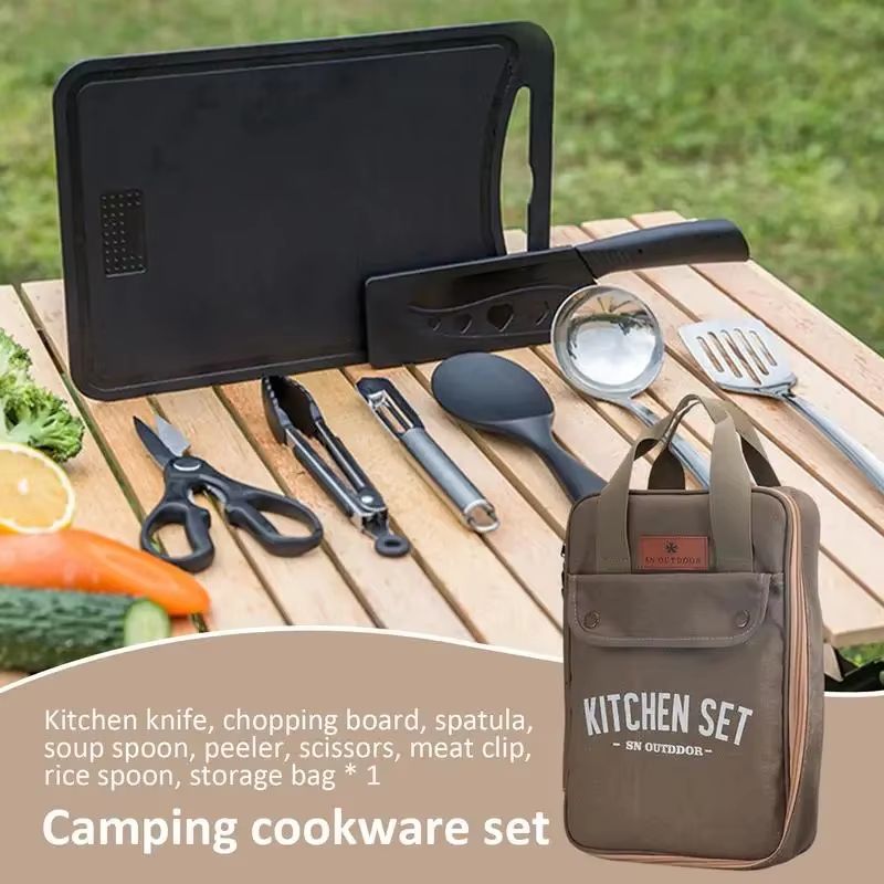 Conjunto de Utensílios de Cozi - Camping Outdoor Cooking Set avaliação e preço