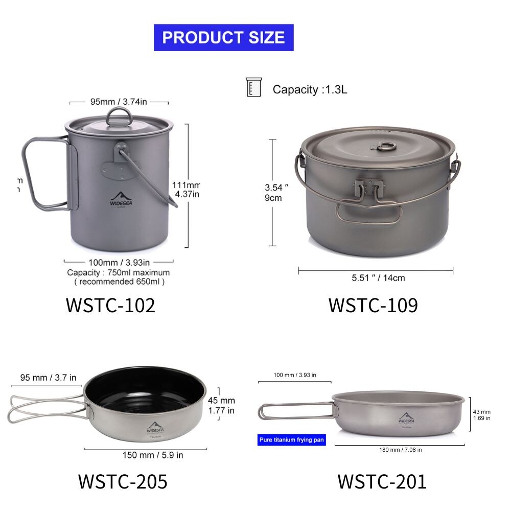 Widesea-Conjunto De Panelas De - Camping Cooking Set Large avaliação e preço