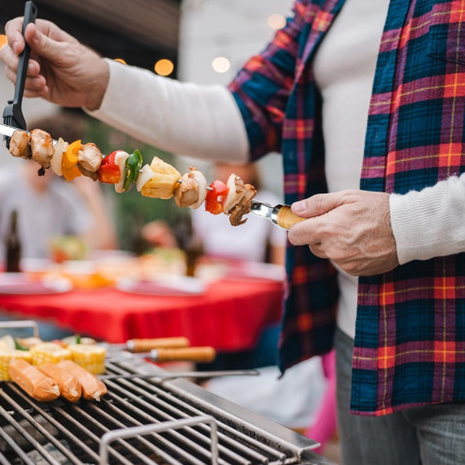Espetos de grelhar de metal, e - Camping Cooking Vegetables avaliação e preço