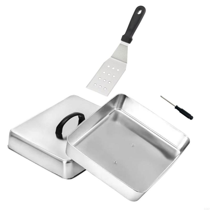 Tampa plana com formato quadra - Camping Cooking Top avaliação e preço