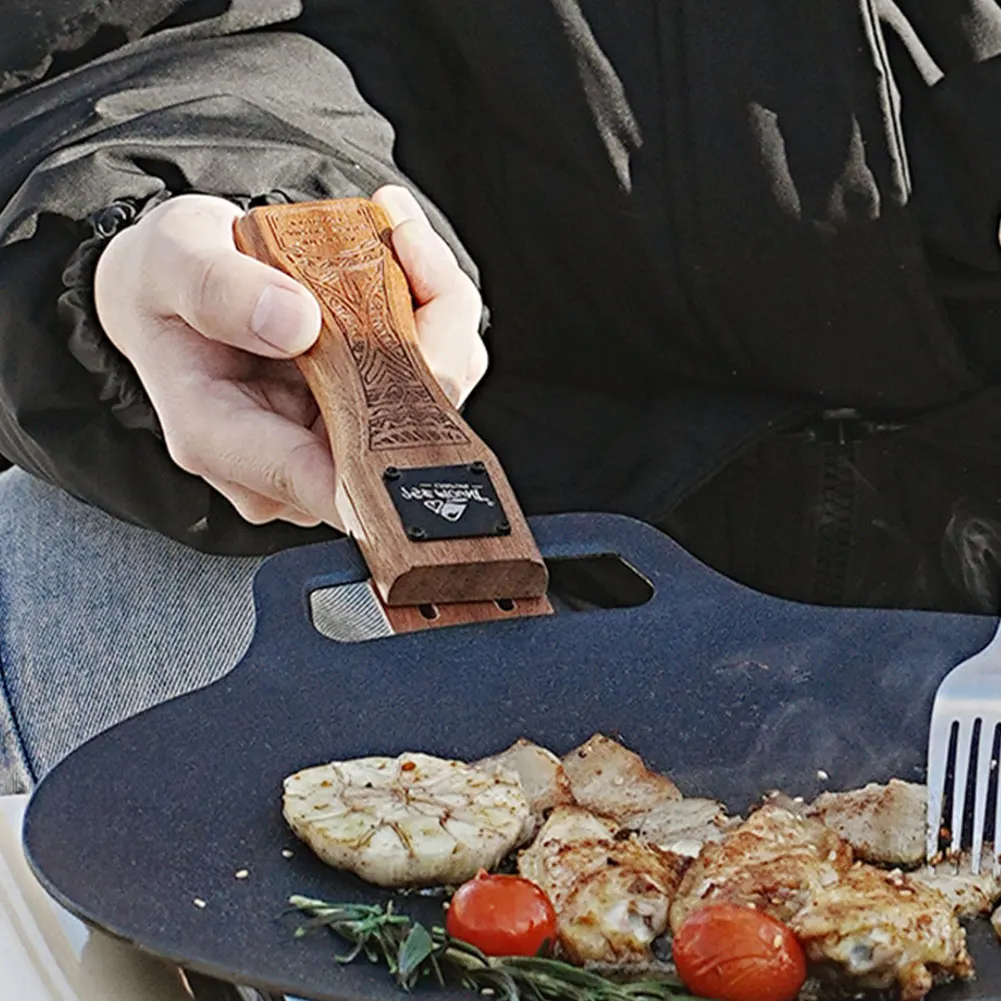 Chapa de Churrasco de Madeira  - Camping Cooking Gadgets avaliação e preço