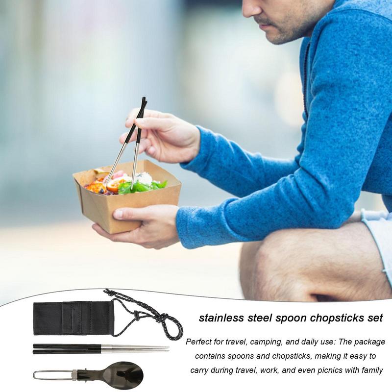 Colher dobrável pauzinhos viag - Camping Cooking And Eating Set avaliação e preço