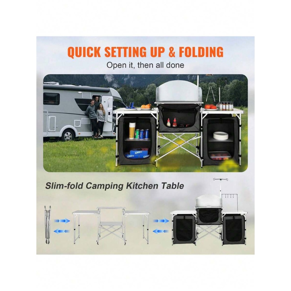 Mesa de Cozinha Dobrável para  - Camping Cooking Cupboard avaliação e preço