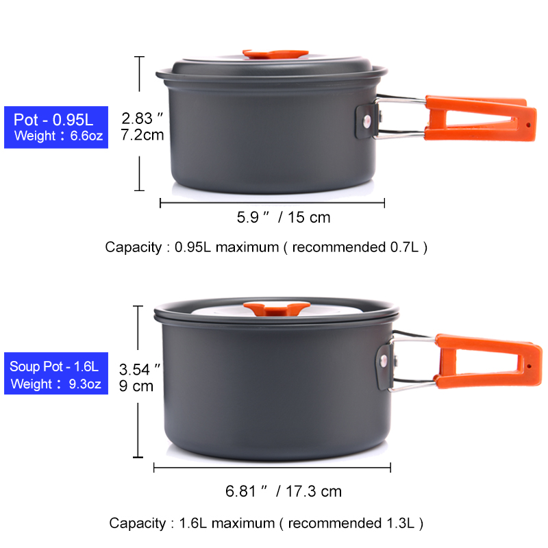 Widesea conjunto de panelas pa - Camping Cooking And Eating Set avaliação e preço