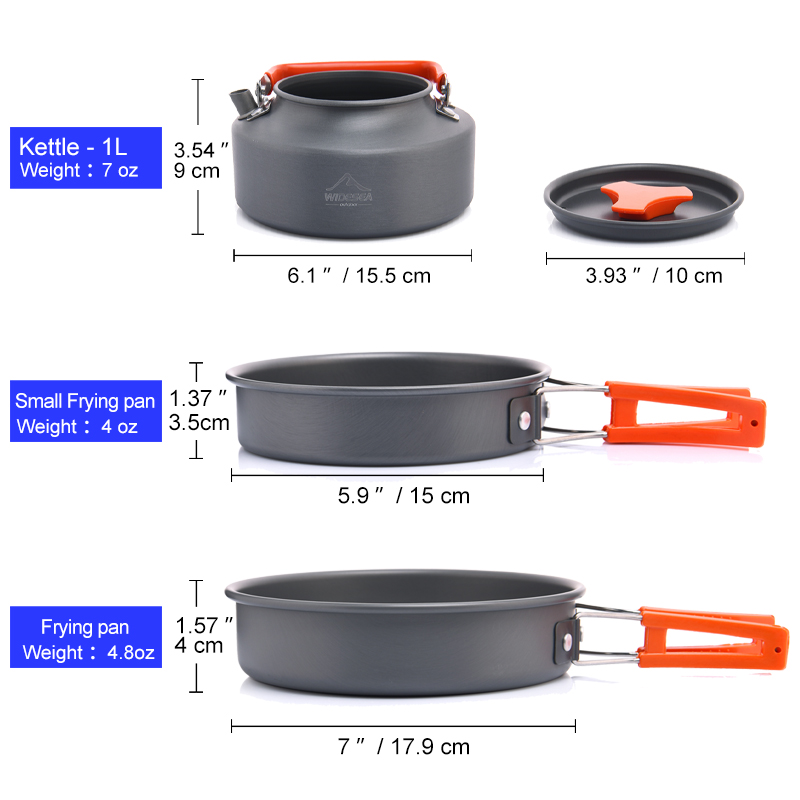 Widesea conjunto de panelas pa - Camping Cooking And Eating Set avaliação e preço