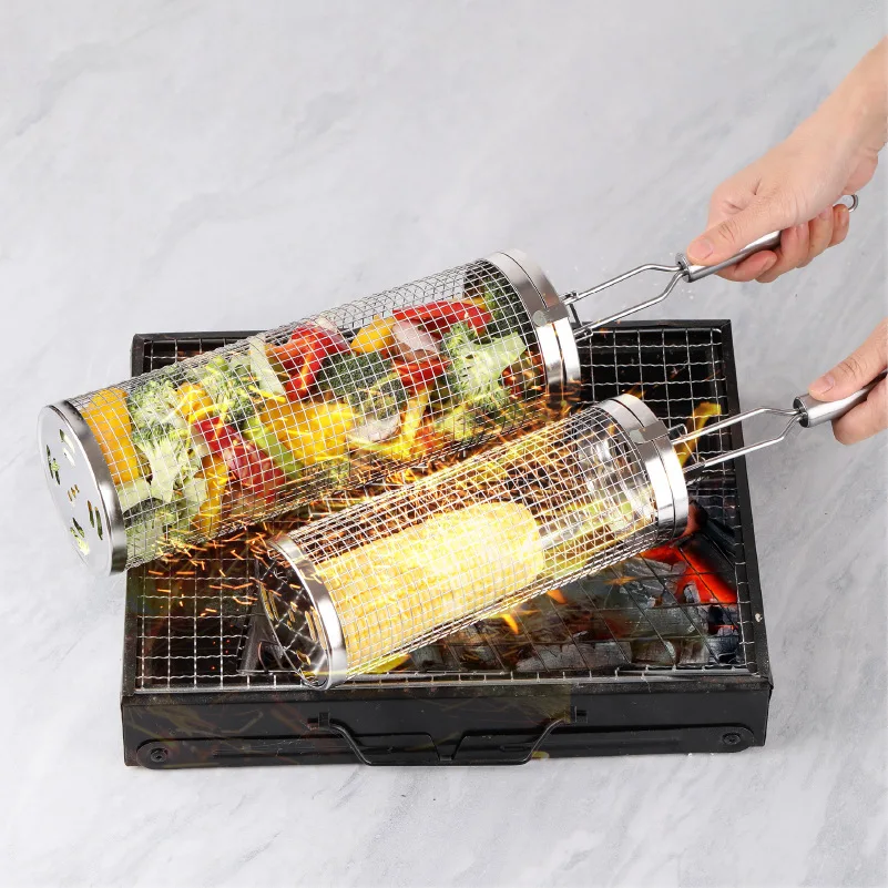 Cesto de Grelhar Rotativo em A - Camping Cooking Vegetables avaliação e preço